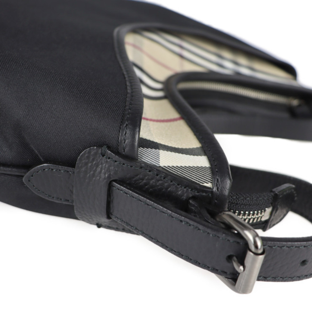 Burberry Shoulder Bag Nylon Leather Black Beige - Picture 7 of 7